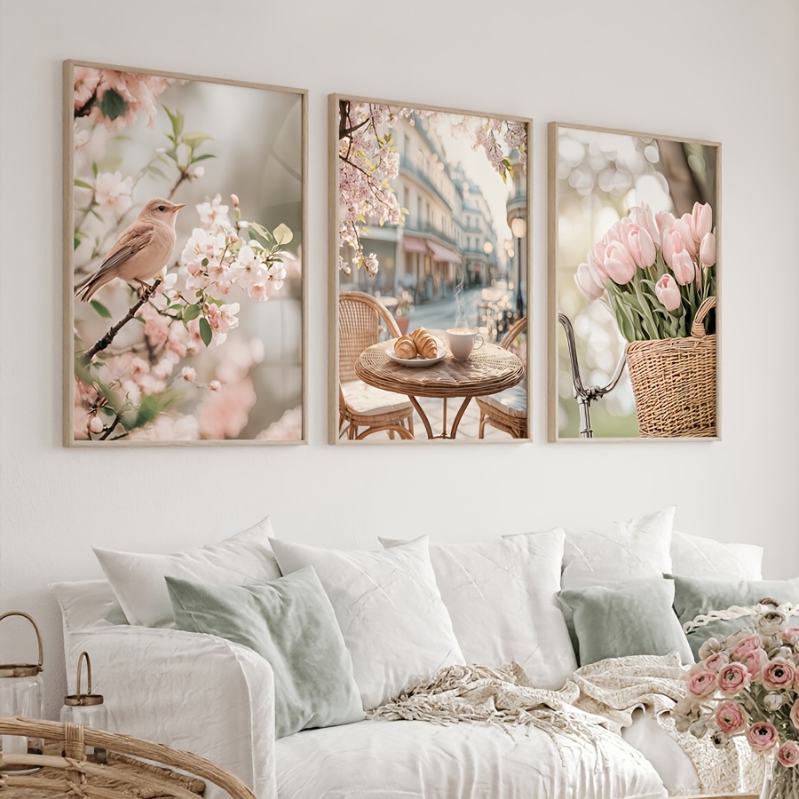 Abstract Canvas Set - 3pcs/set Romantic Paris Street Canvas Print