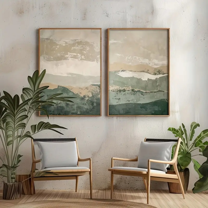 2pcs/set Wabi Sabi Abstract Ge - đánh giá và giá Abstract Canvas Set