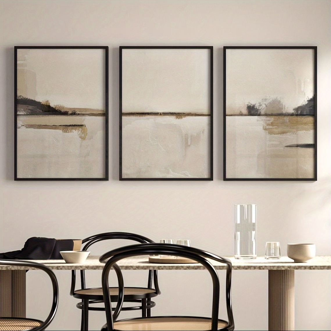 3pcs/set Neutral Abstract Geom - đánh giá và giá Abstract Canvas Set