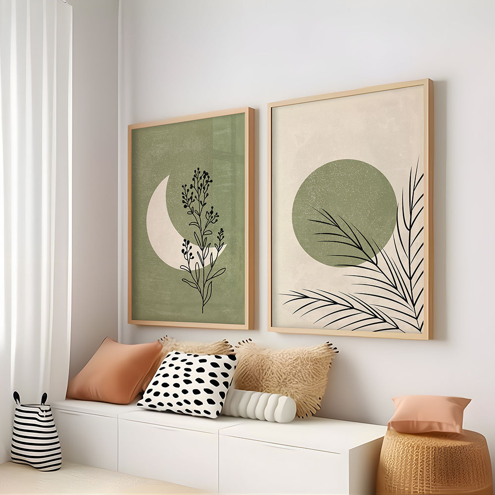 2pcs/set Bohemian Plant Moon S - đánh giá và giá Abstract Canvas Set