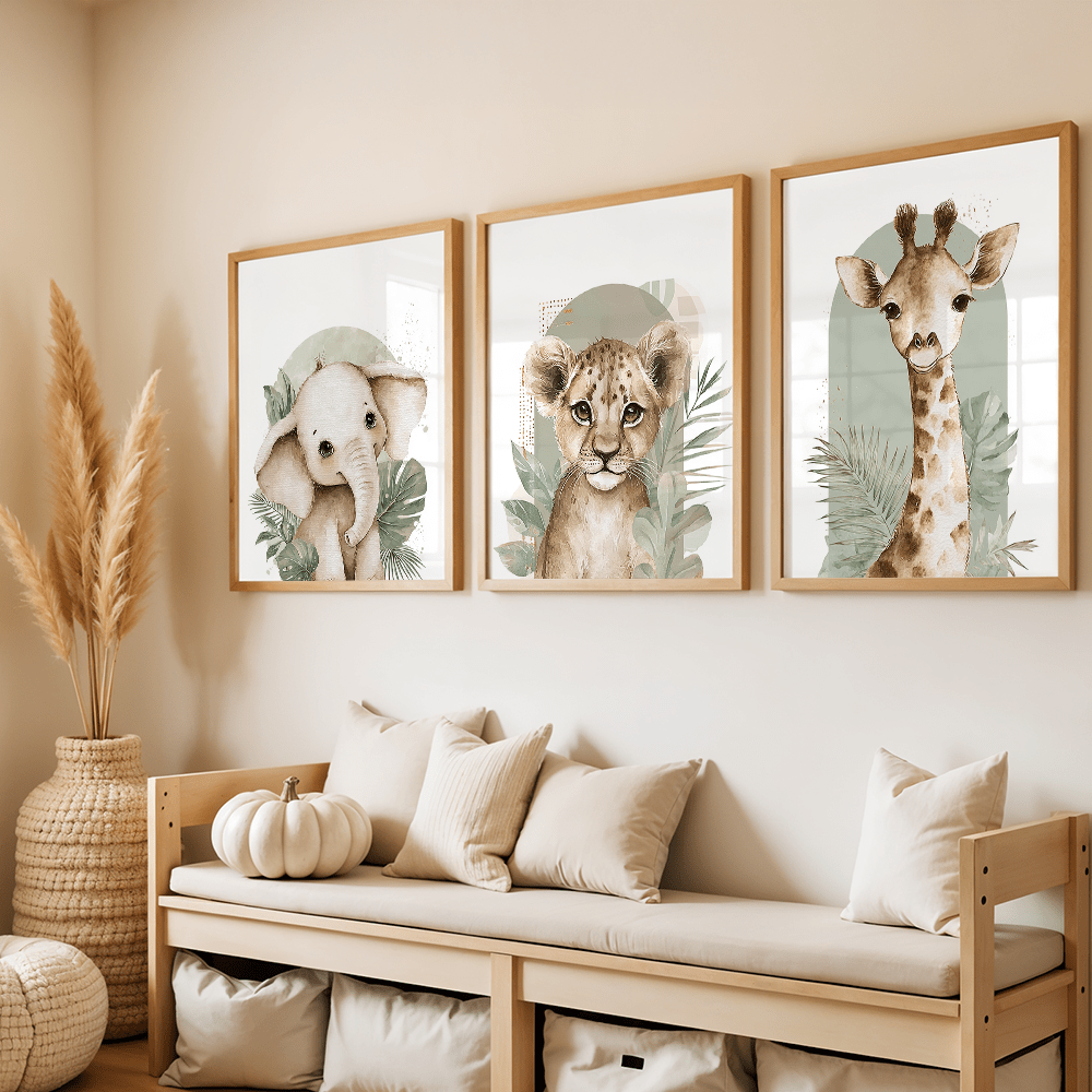 3pcs/set Retro Elephant Lion a - đánh giá và giá Abstract Canvas Set