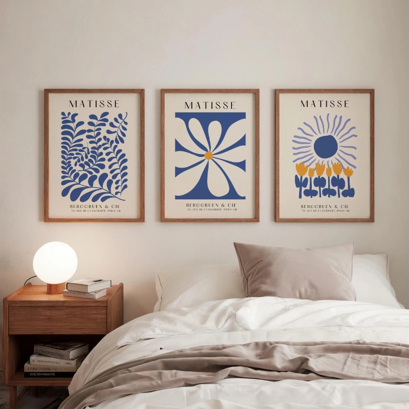 Blue Matisse Prints Set of 3 P - đánh giá và giá Abstract Canvas Set