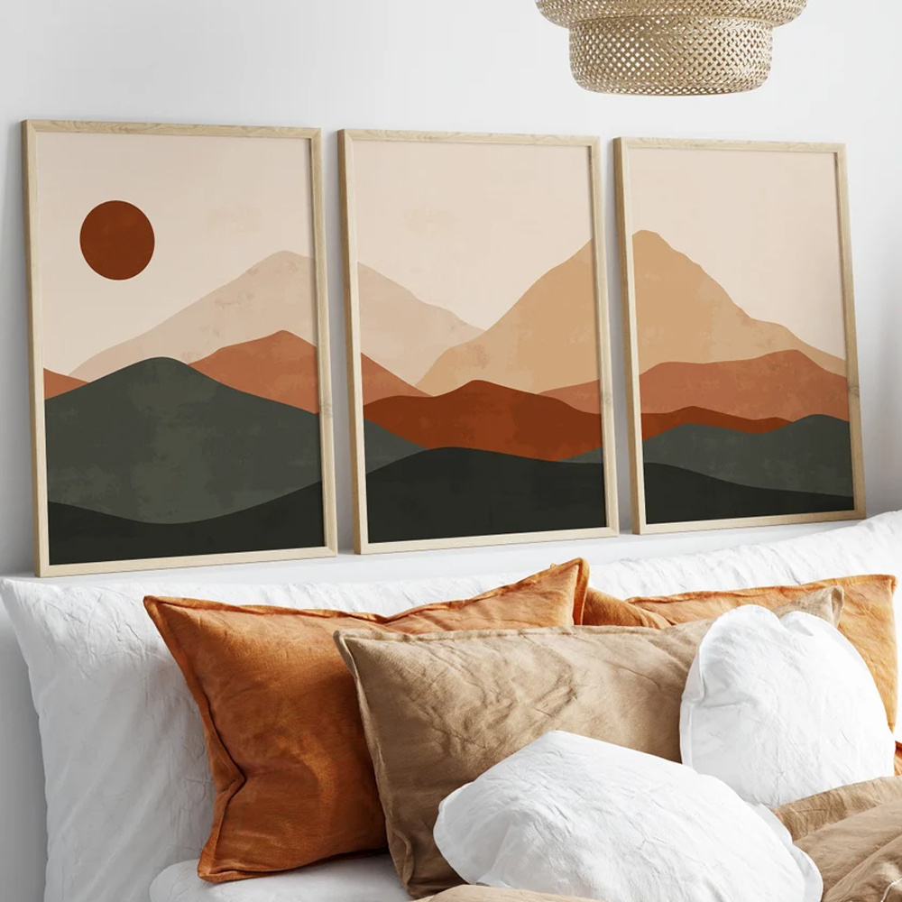 3pcs/set Bohemian Abstract Sun - đánh giá và giá Abstract Canvas Set