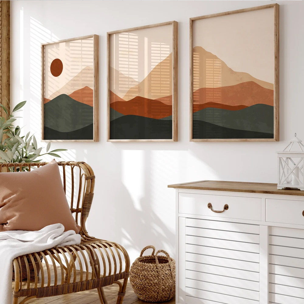 3pcs/set Bohemian Abstract Sun - đánh giá và giá Abstract Canvas Set