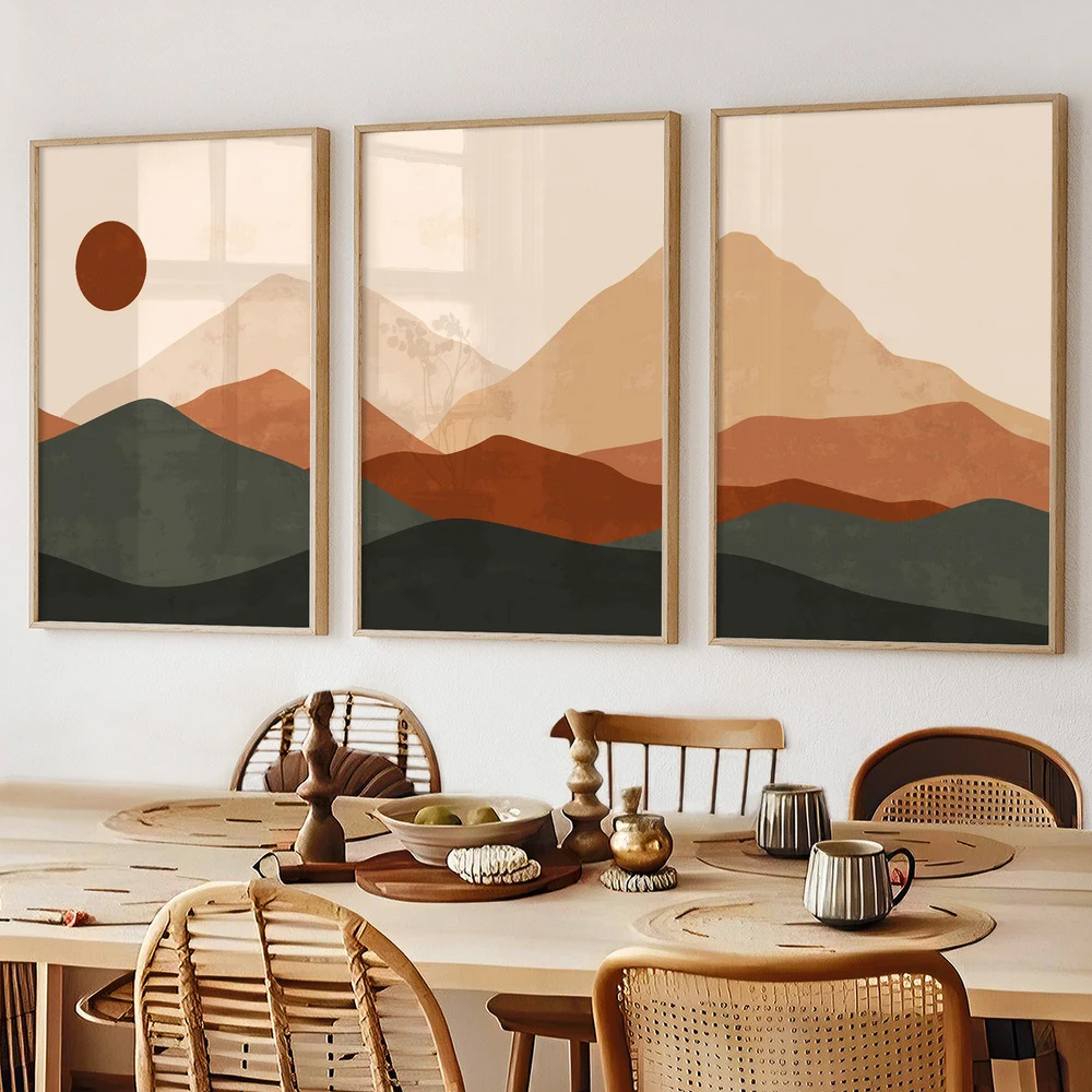 3pcs/set Bohemian Abstract Sun - đánh giá và giá Abstract Canvas Set