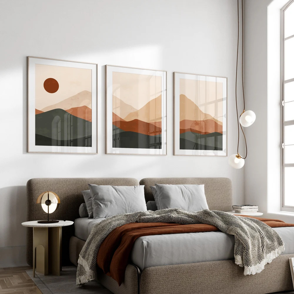 3pcs/set Bohemian Abstract Sun - đánh giá và giá Abstract Canvas Set