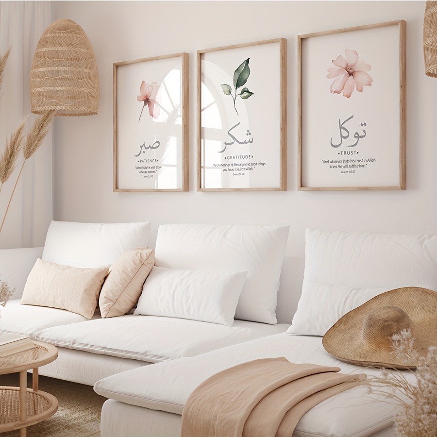 3pcs/set Islamic Qur'an Verses - đánh giá và giá Abstract Canvas Set
