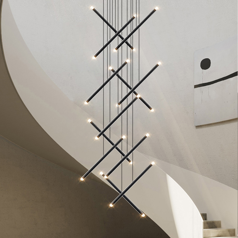 Modern Chandelier LED Stair Ch - đánh giá và giá Interior Design Hall