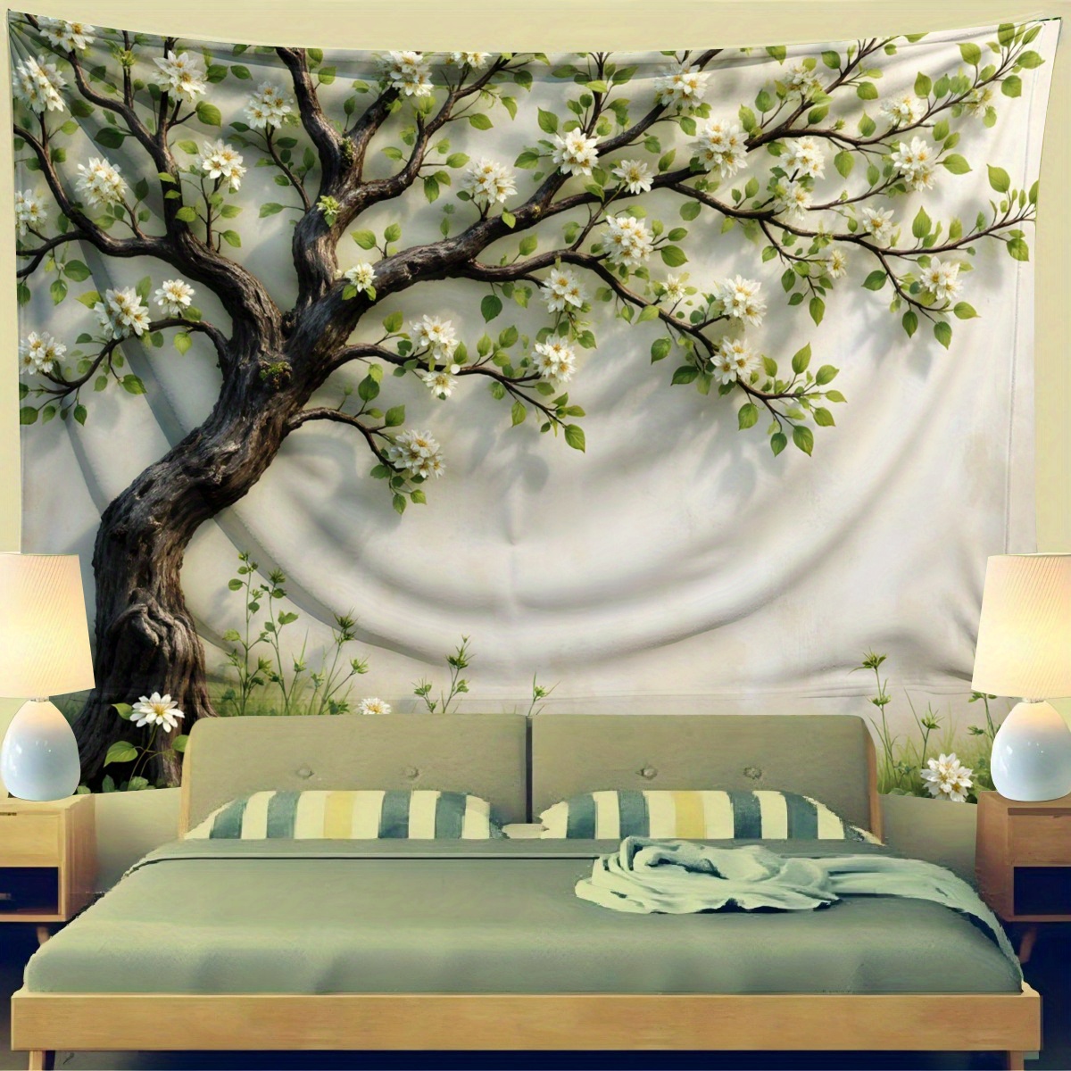 3D Blossoming Tree Wall Mural  - đánh giá và giá Interior Design Zen Style