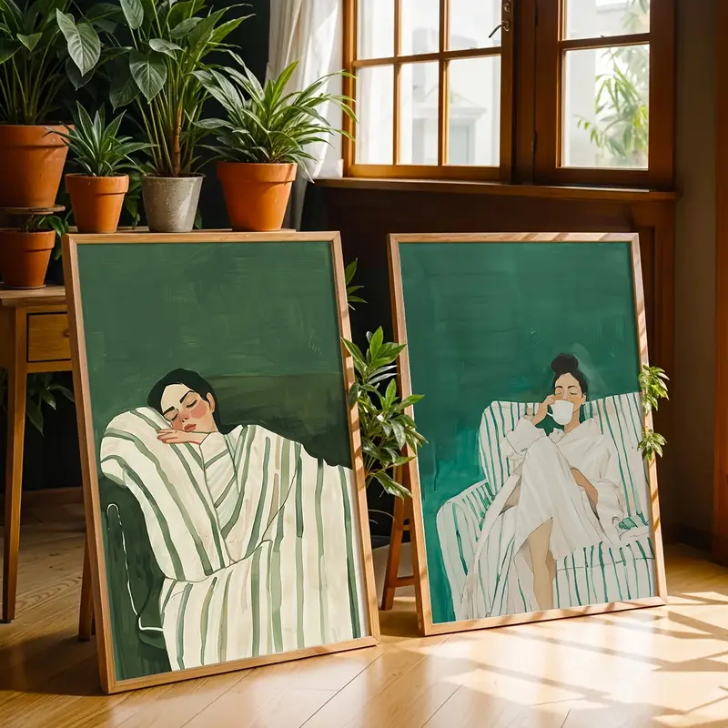 2pcs/Set Abstract Figure Emera - đánh giá và giá Abstract Canvas Set